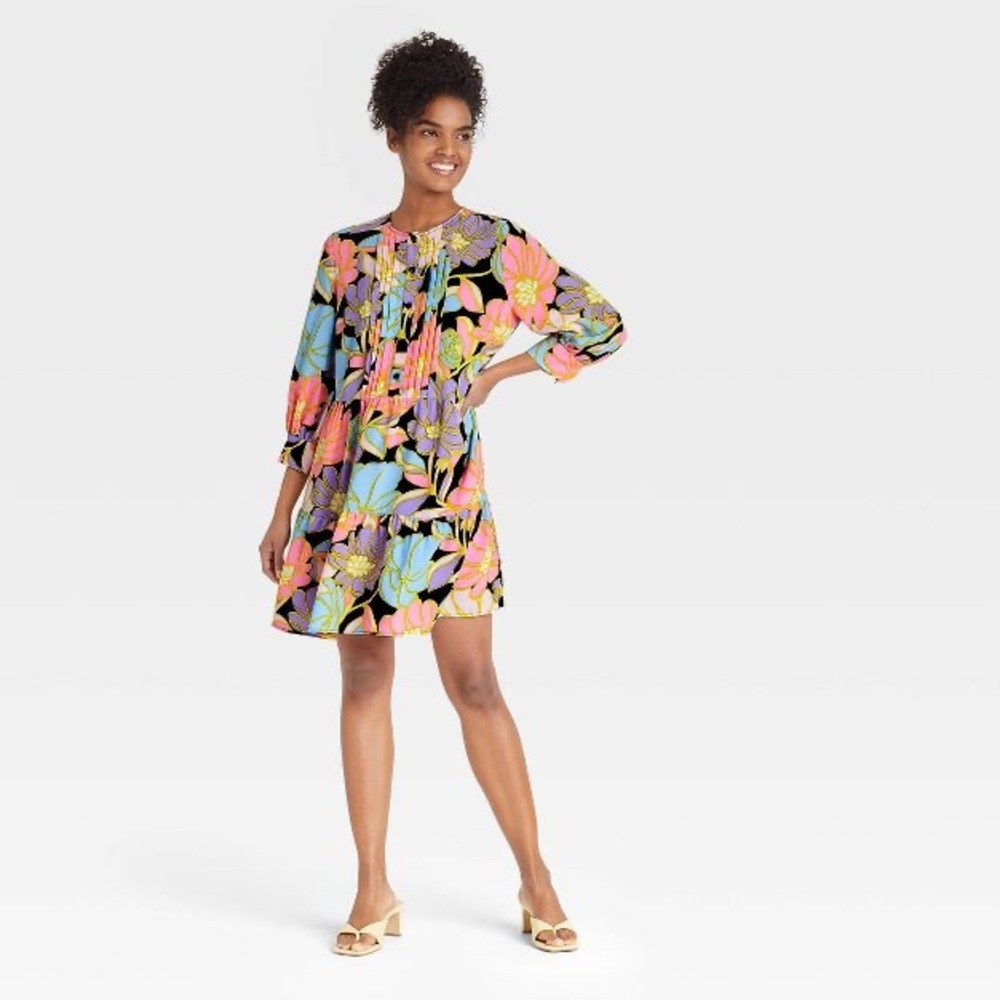 NWT- Women's Bishop 3/4 Sleeve Dress - Who What Wear™
